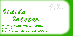 ildiko koletar business card