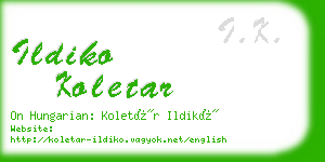 ildiko koletar business card